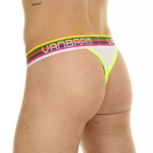 Мужские трусы тонги белые Van Baam 44858