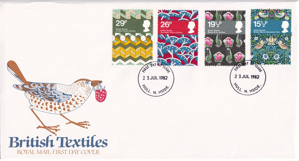 Конверт Первого дня Великобритании от 23 июля 1982 года с четырьмя марками и спецгашенем