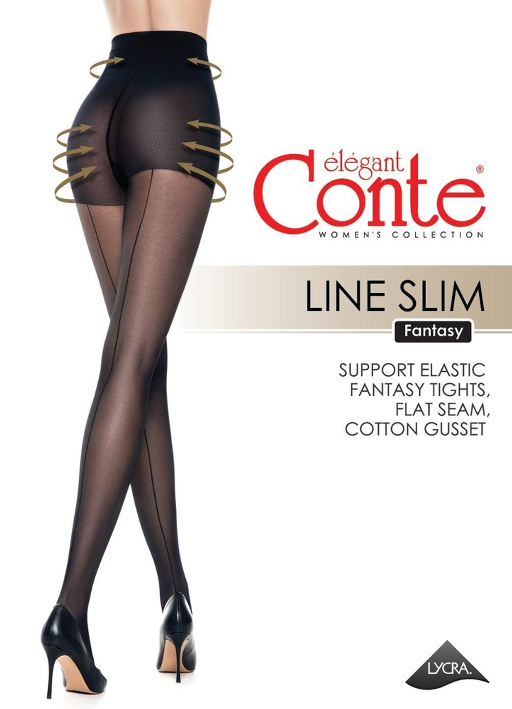 CONTE LINE SLIM Колготки женские с имитацией шва и утягивающими шортиками