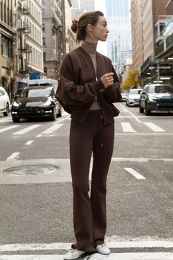 ZARA БОМБЕР INTERLOCK, КОРИЧНЕВЫЙ