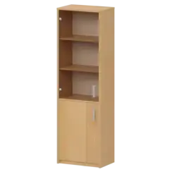 Шкаф комбинированный узкий с тонированным стеклом А-321/А-стл321тон Ольха 560x365x2000 Арго