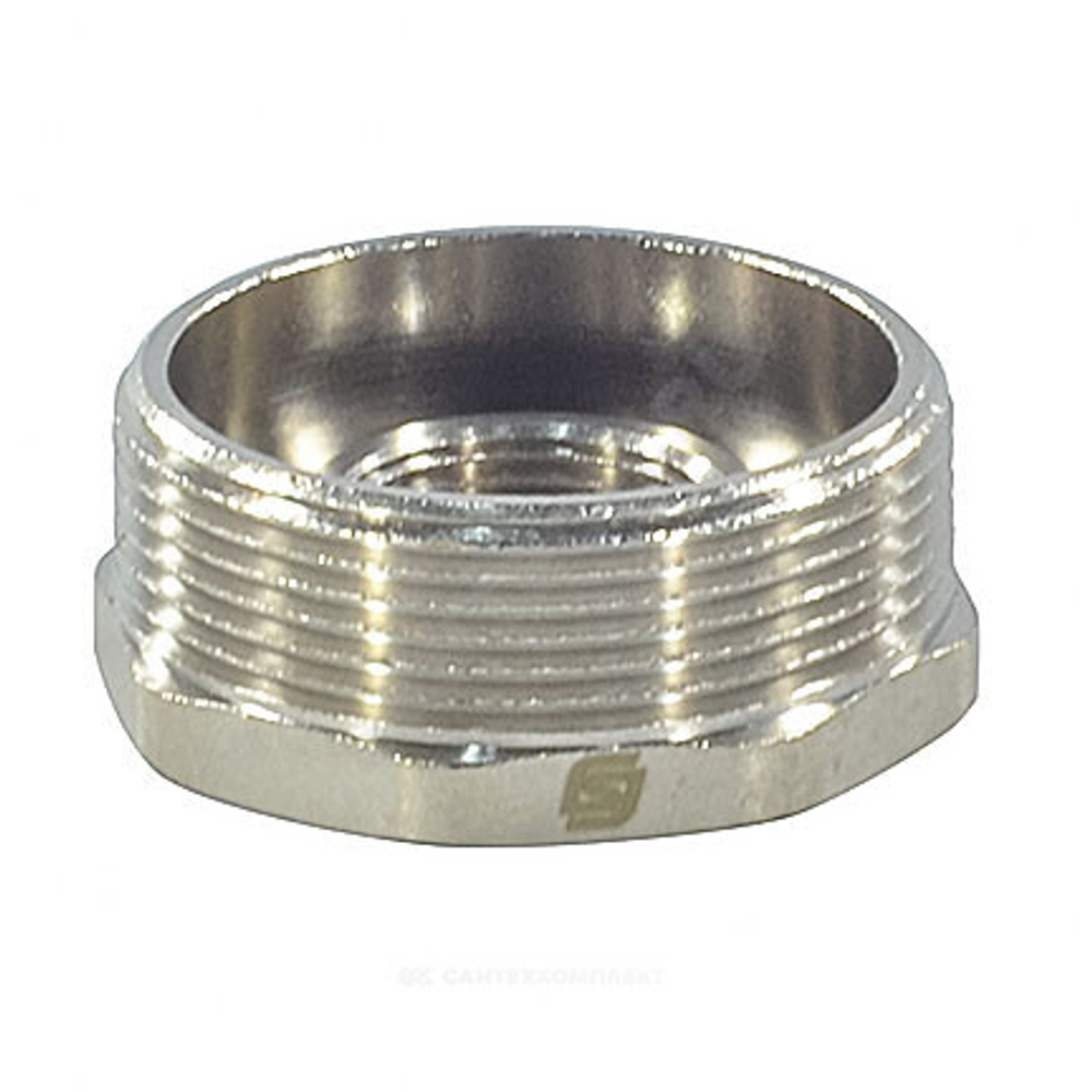 Футорка латунь никель Ду 40х25 (1 1/2"х1") НР/ВР SantechSystems