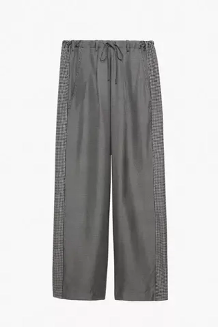 ZARA X STEFANO PILATI БРЮКИ С ШЕЛКОВЫМ ПРИНТОМ И СКЛАДКАМИ, ЧЕРНЫЙ/БЕЛЫЙ