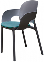 Кресло пластиковое с обивкой Scab Design Hug, антрацит