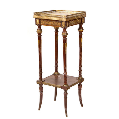 Деревянная этажерка. Дерево, мрамор, латунь. Франция. 2-я пол. XIX в.