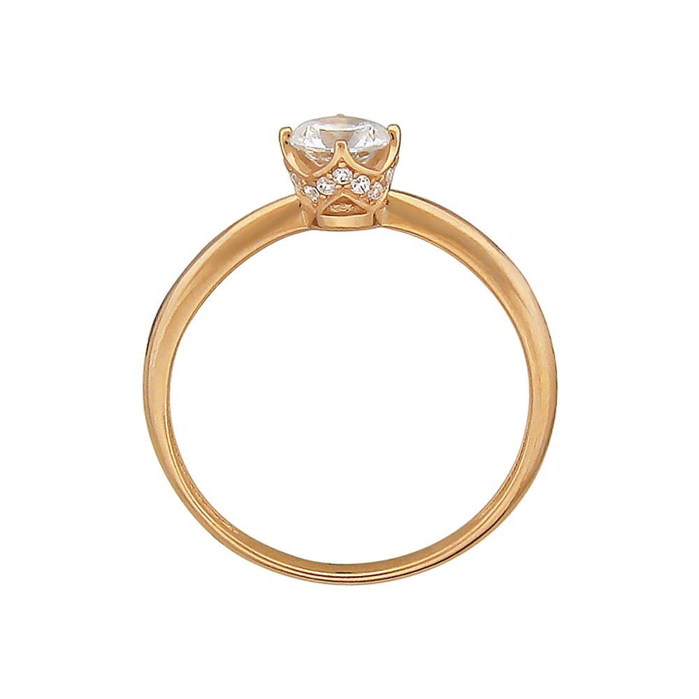 Кольцо с кристаллом Swarovski из красного золота 585 пробы JA-R-1К119300