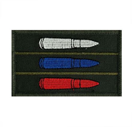 Тактический шеврон "Триколор из патронов" - на липучке-велкро, 8x5 см, ВоенПро