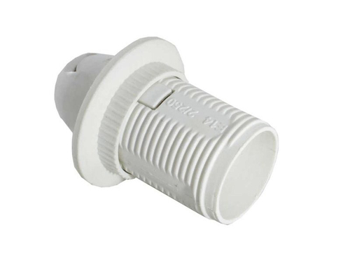 Патрон пластиковый белый юбкой Е14 AP-408