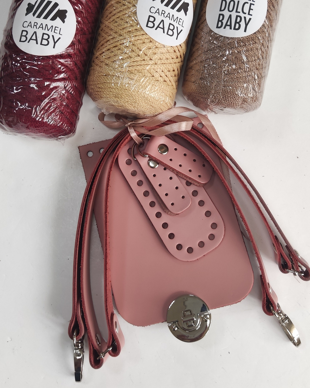 Комплект для мини-сумки Кожа Misty rose