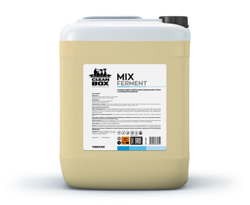 Базовое жидкое нейтральное средство для стирки с комплексом энзимов MIX FERMENT CLEAN BOX, 5 л