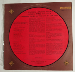 Винтажная виниловая пластинка LP Музыка Литвы 16 Века (СССР 1982)