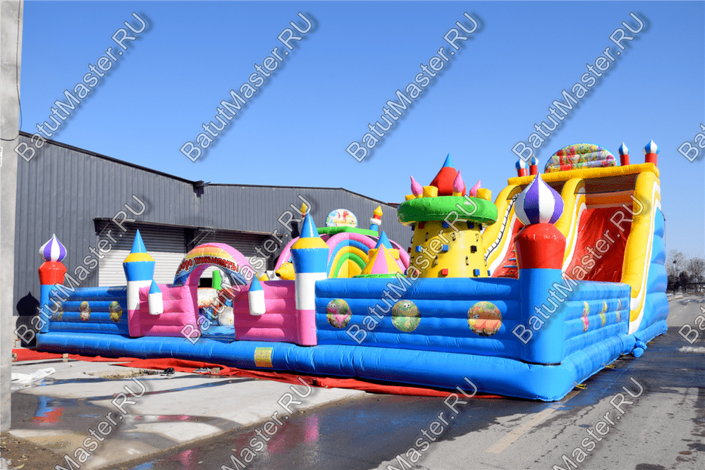 Большая площадка с высокой горкой "Дино-городок", 15*15*6 м