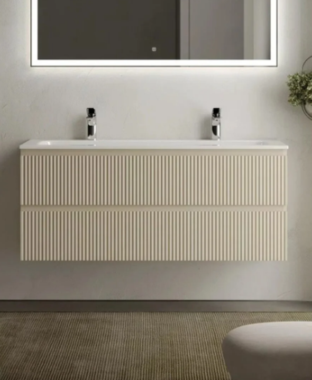 Тумба подвесная SANCOS Snob R 1195х445х500, c двумя ящиками оснащенными доводчиками, Beige Soft, арт.SNR120CE