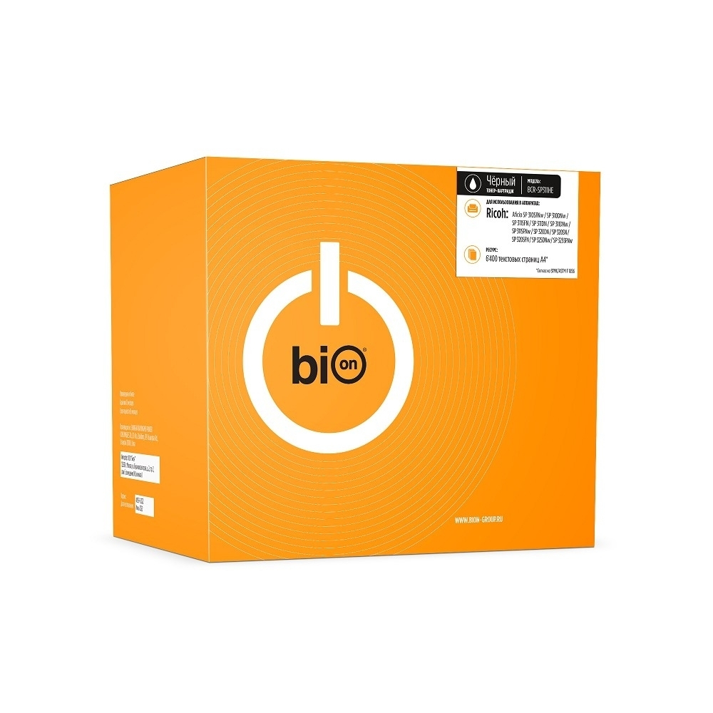 Bion SP311HE Картридж для Ricoh Aficio Ricoh SP 310SFNw/ SP 310DNw/SP 311SFN/SP 311DN/SP 311DNw/SP 311SFNw/SP 325DNw/SP 325SFNw (3500  стр.), Черный, с чипом