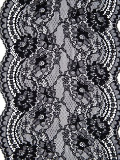 291 Кружево эластичное 19 см, Италия, черный