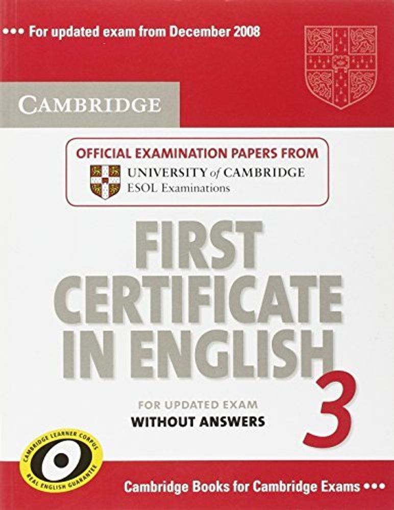 Cambridge First Certificate in English 3 for updated exam Student&#39;s Book without answers