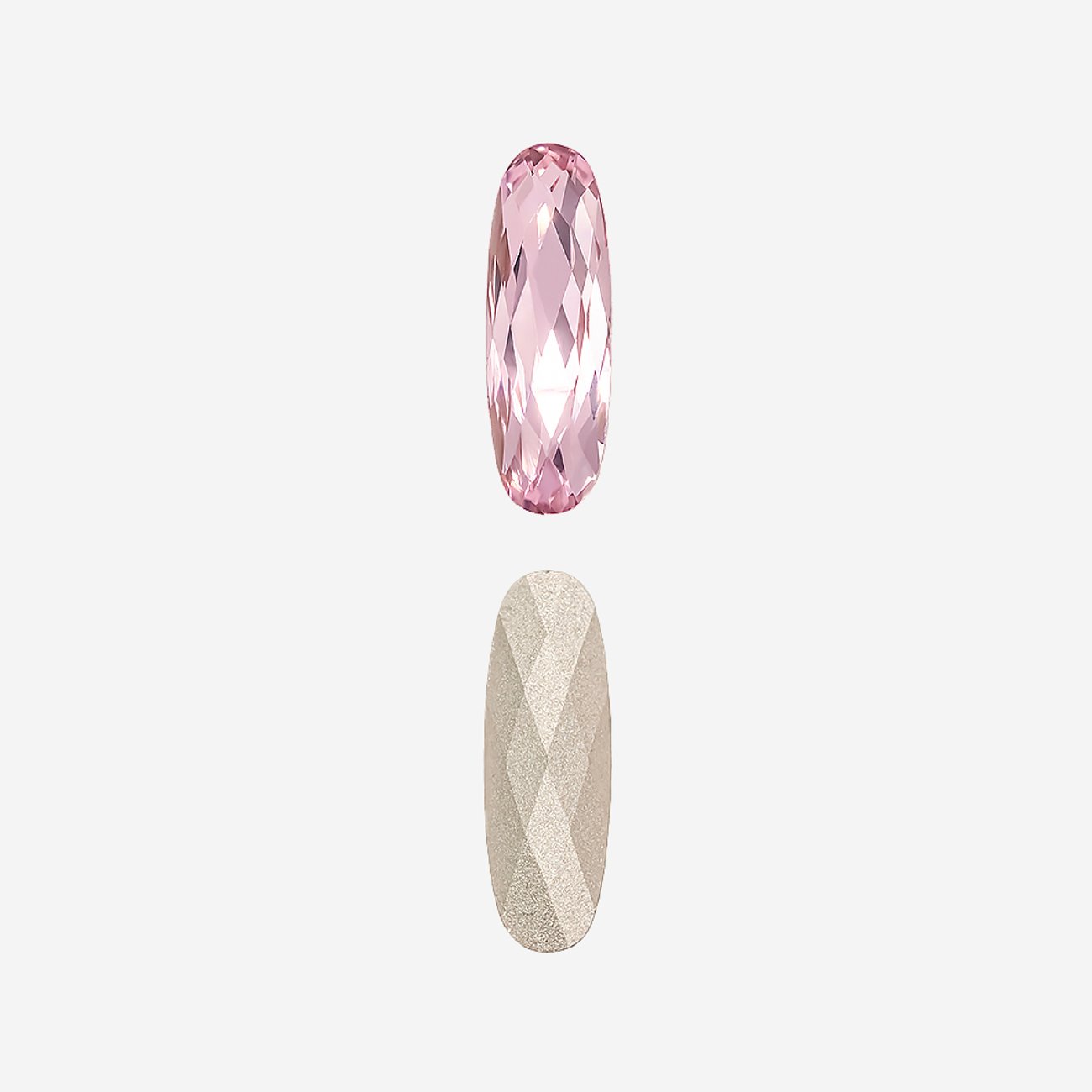 Кристалл Длинный Овал (Long Classical Oval), оттенок "Розовый"/"Rose", 15*5мм