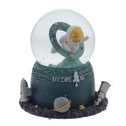 GAEM Фигурка декор "Космонавт" в стекл шаре (муз, подсвет, вьюга, движ, 3xAAA н/п), D10, L15 W15 H16,5 см