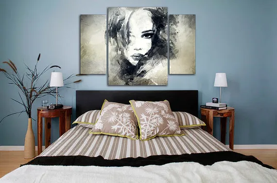 Модульная картина "Абстрактный портрет девушки"