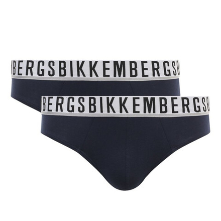 Мужские трусы брифы синие набор 2 в 1 Bikkembergs ESSENTIAL BKK1USP01BI/2