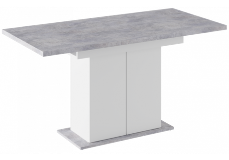 Стол деревянный Woodville Carla белый, цемент светлый
