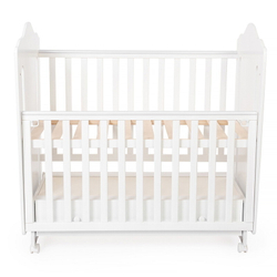 Детская кроватка Vikalex Мишкина Компания маятник, колесо белый