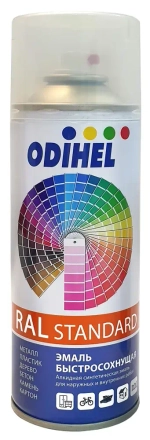 Аэрозоль эмаль (спрей) алкидная ODIHEL RAL8017 Шоколадно-коричневый полуматовый 520мл