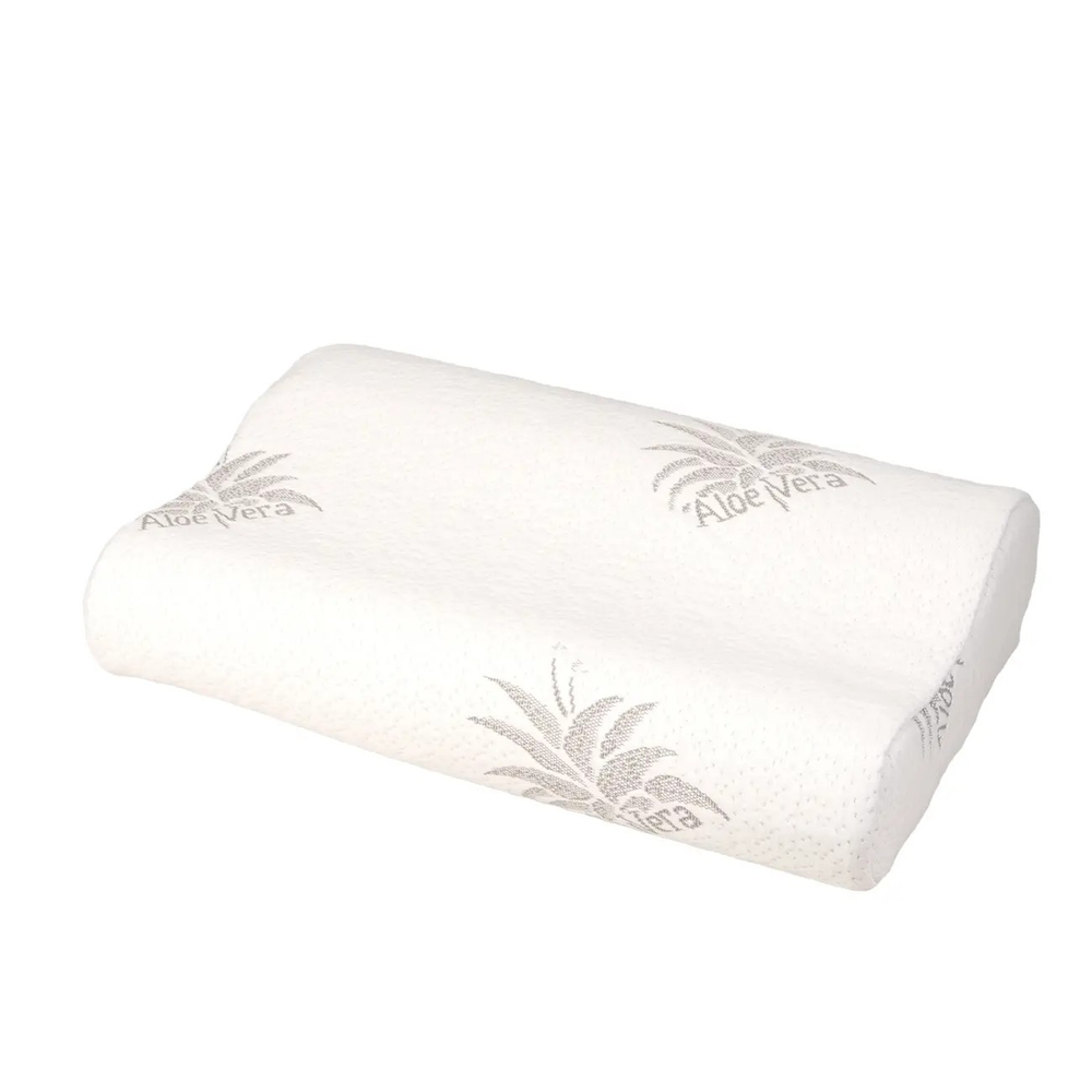 Подушка ортопедическая с эффектом памяти Fosta F 8030 с алоэ вера (50×32 см, высота валиков 11 и 9 см)