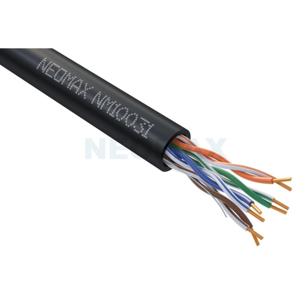 Кабель NEOMAX [NM10031] U/UTP cat.5е 4 пары (305 м) 0.51 мм (24 AWG) Медь, внешний, PE, черный