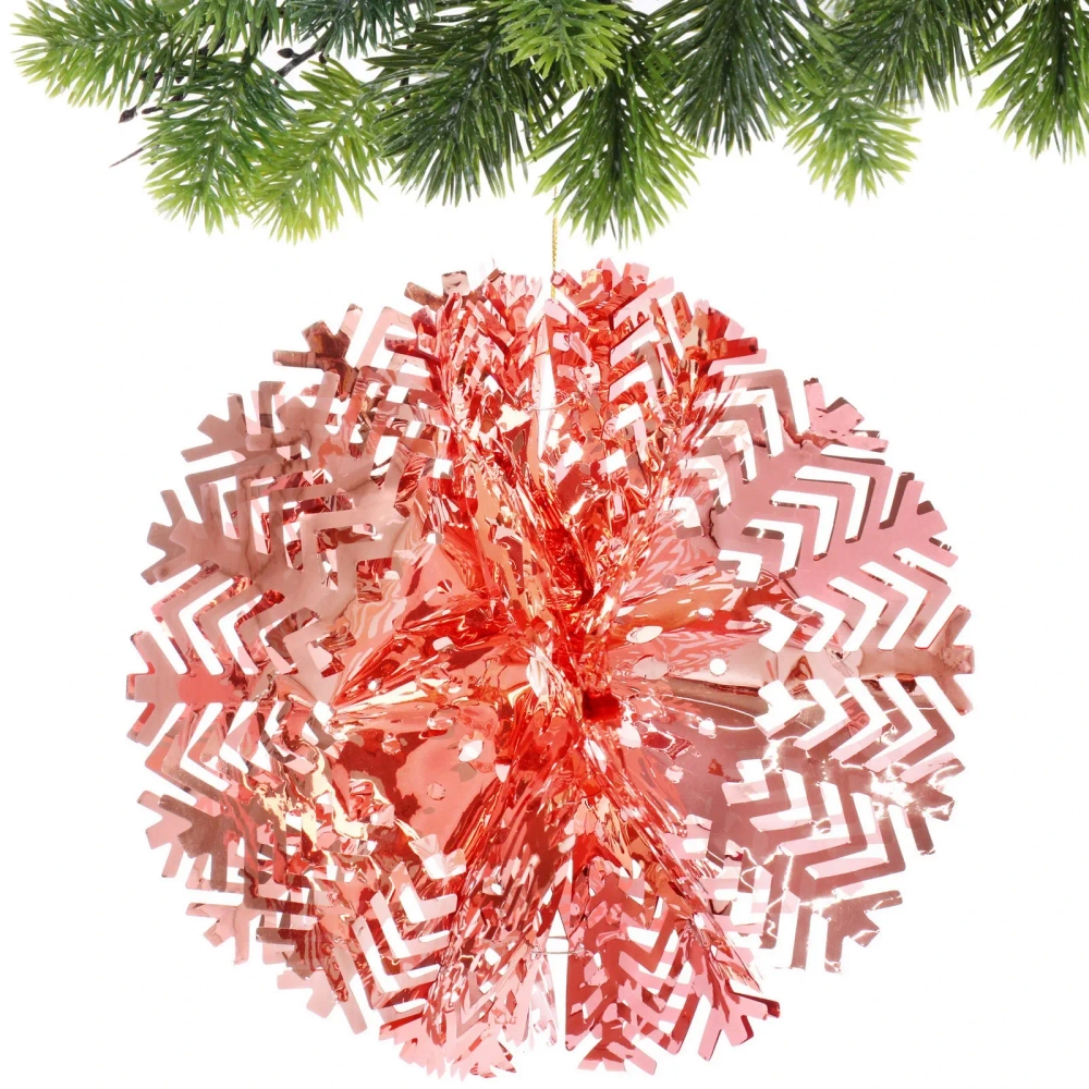 Украшение фольгированное «Снежный шар» d-30 см, Розовое золото