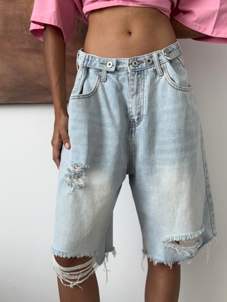 Голубые бермуды-трансформеры из денима