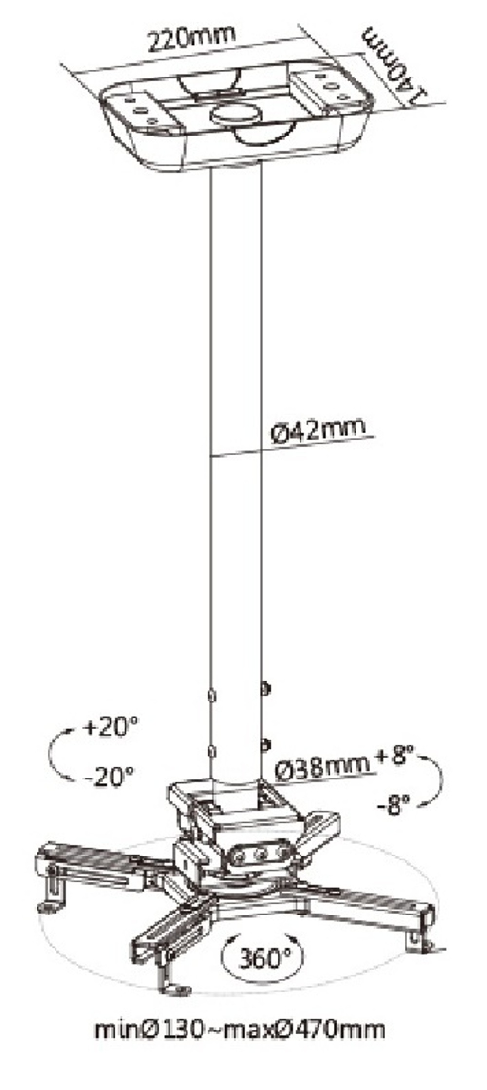 Крепление потолочное FIX PRB-20-02M