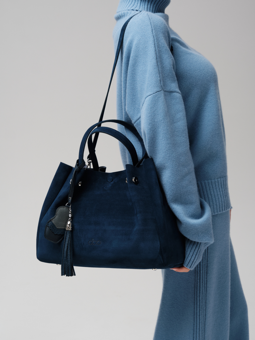 Замшевая сумка с матрешкой Vasilisa DBR 31210 синяя глубина