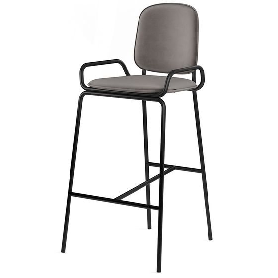 Барный стул Ror, 2 Frame, серый велюр
