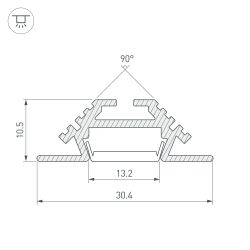 Профиль PHS-V-2000 ANOD (Arlight, Алюминий) 013212