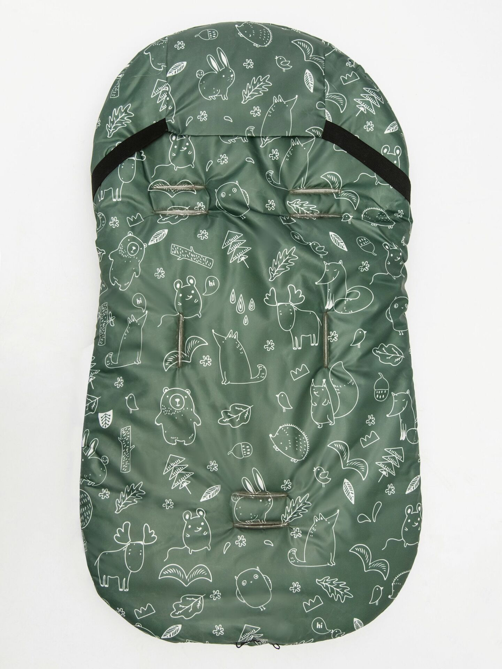 Конверт зимний меховой AMAROBABY Snowy Baby Зверята, хаки, 85 см.