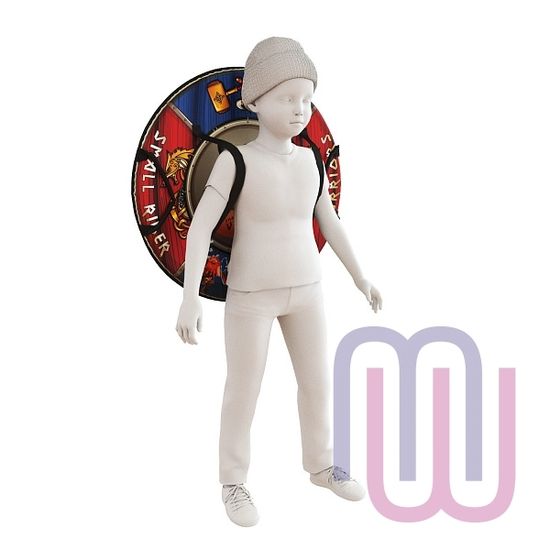 Ледянка-щит с ремнями, мягкая Small Rider Slider 55 см, викинг