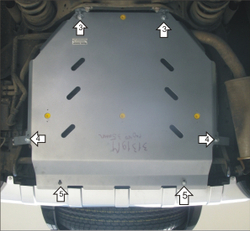 Защита Зад. бампера. 5 мм, Алюминий. для Mitsubishi Pajero IV 2012-2020, Mitsubishi Pajero IV 2006-2012 MOTODOR.31319