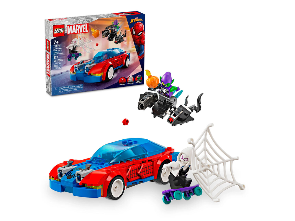 LEGO Super Heroes 76279 «Гоночная машина Человека-паука и Зелёный Гоблин Веном» — битва супергероев