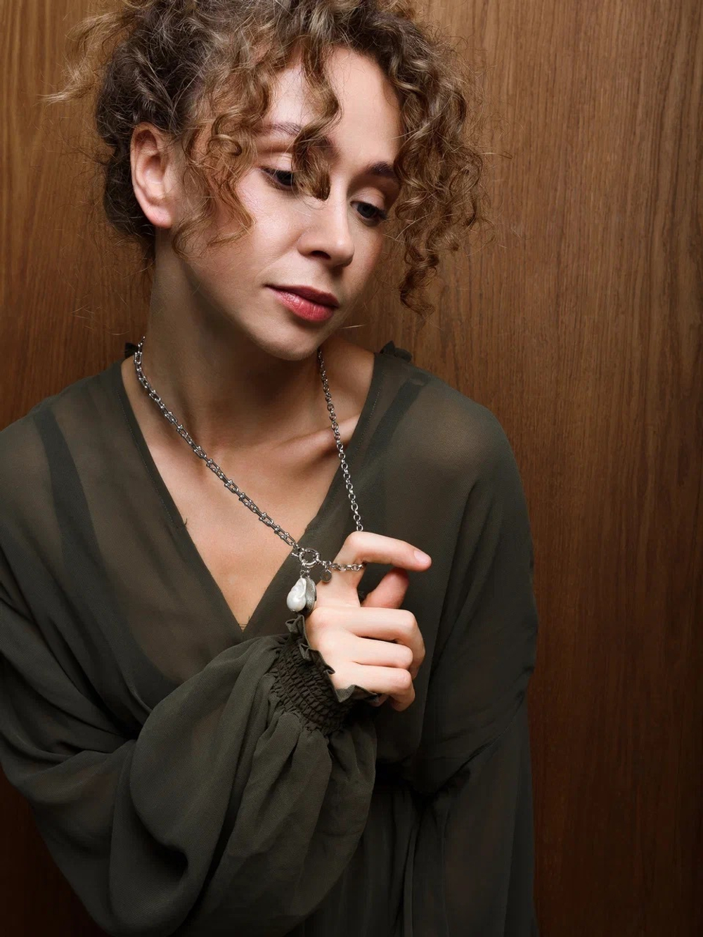 Колье "Coin sea amore pearl" Silver