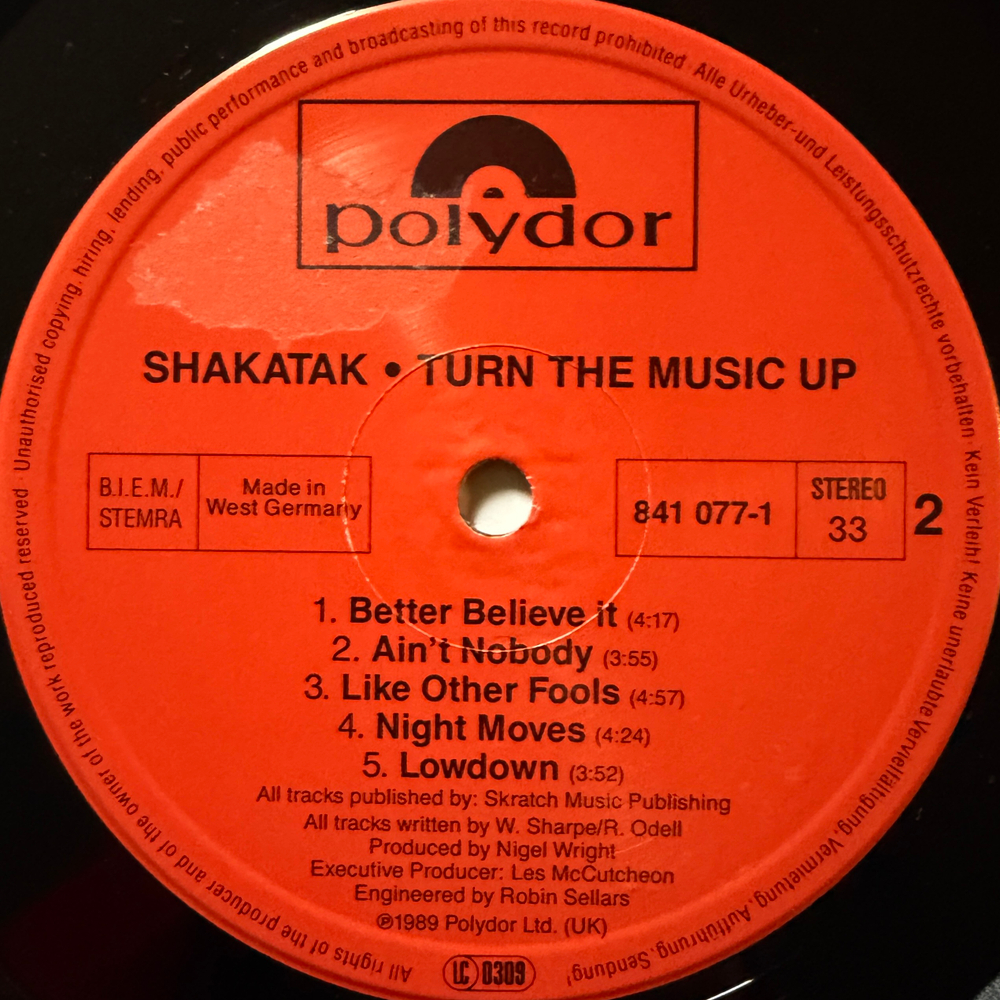 Shakatak ‎– Turn The Music Up (Германия 1989г.) Т