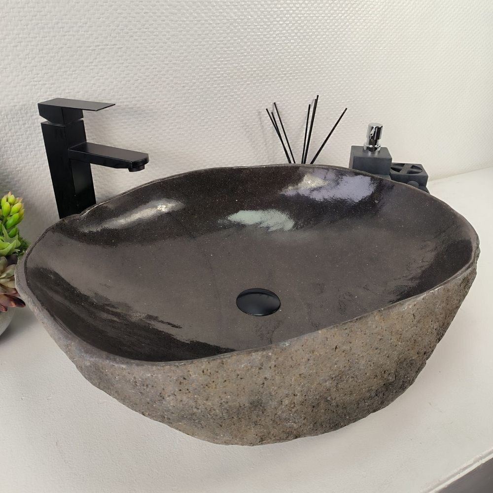 Каменная раковина из речного камня RS-04922 (61*50*15) 0863 из натурального камня