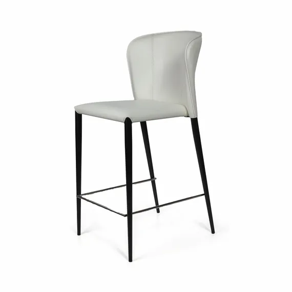 Стул полубарный Albert, кожа белый