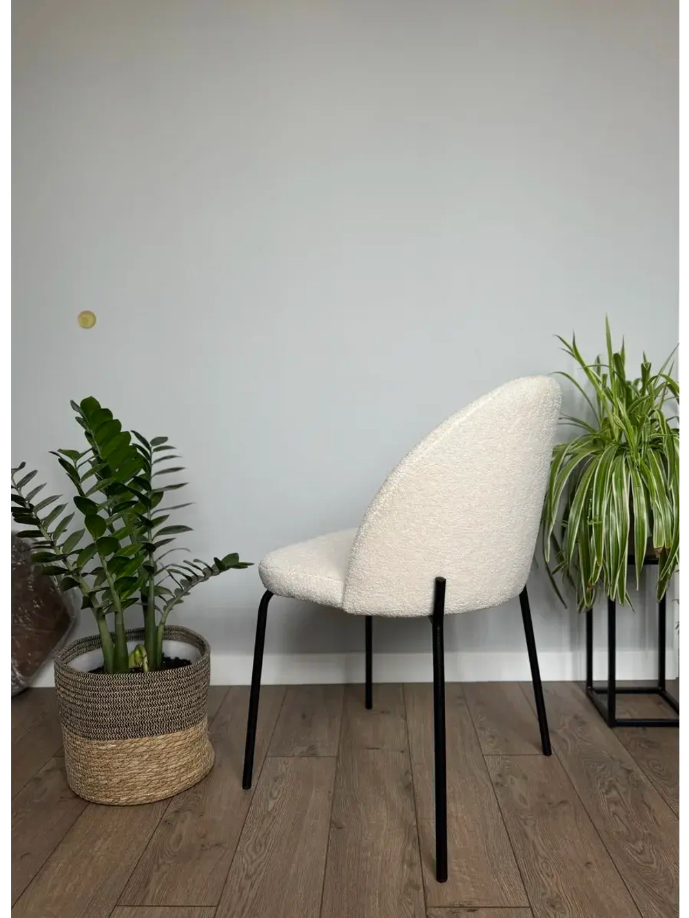 Стул мягкий Букле для кухни со спинкой Черные ножки