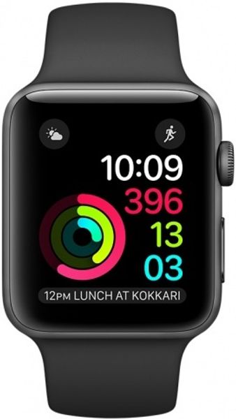 Apple Watch Series 1 42mm Space Gray Aluminium Case With Black Sport Band