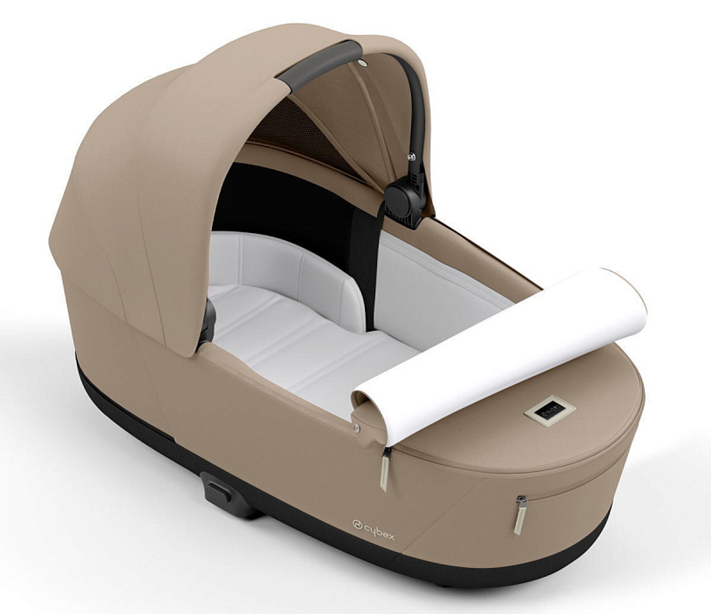 Коляска 3 в 1 Cybex Priam IV Rosegold complete и автокресло Aton S2 i-Size Ocean Blue Cozy Beige