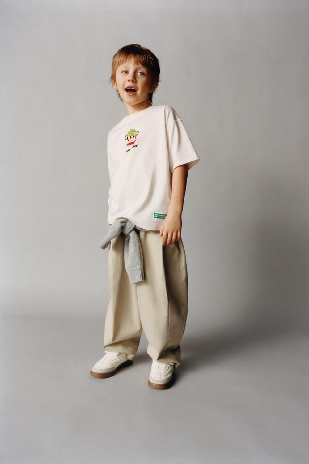 ZARA БРЮКИ BALLOON С ЗАЩИПАМИ, ЭКРЮ