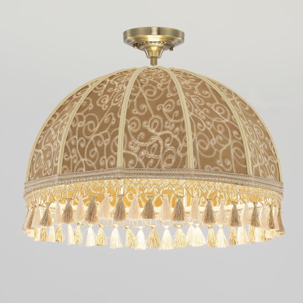 Citilux Базель CL407035 Подвесной светильник бронза с абажуром Вышивка