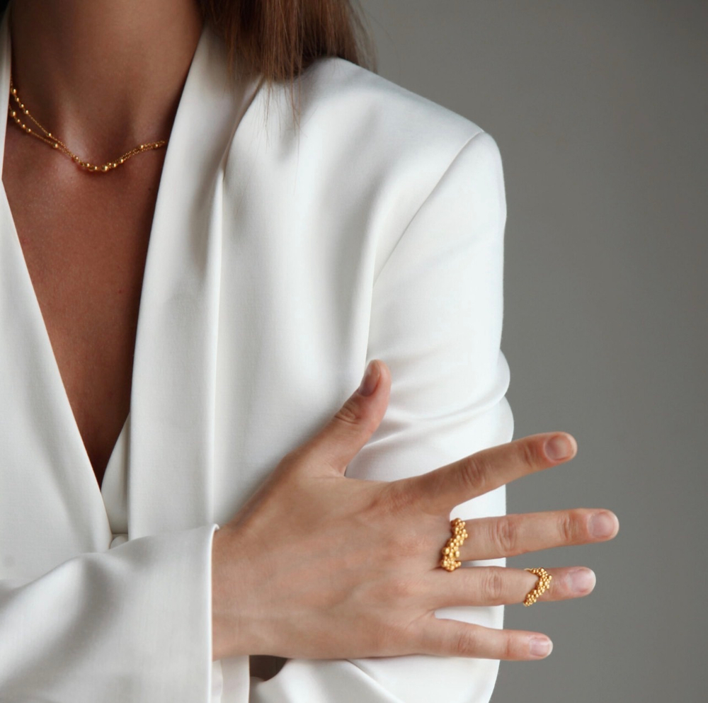 кольцо syren позолота (фаланговое)