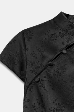 ZARA КОРОТКОЕ ЖАККАРДОВОЕ ПЛАТЬЕ, ЧЕРНЫЙ
